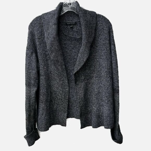Banana Republic Factory Cardigan Sweater Gray Open Front Knit Medium - Picture 1 of 11
